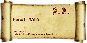 Hendl Máté névjegykártya