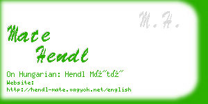mate hendl business card
